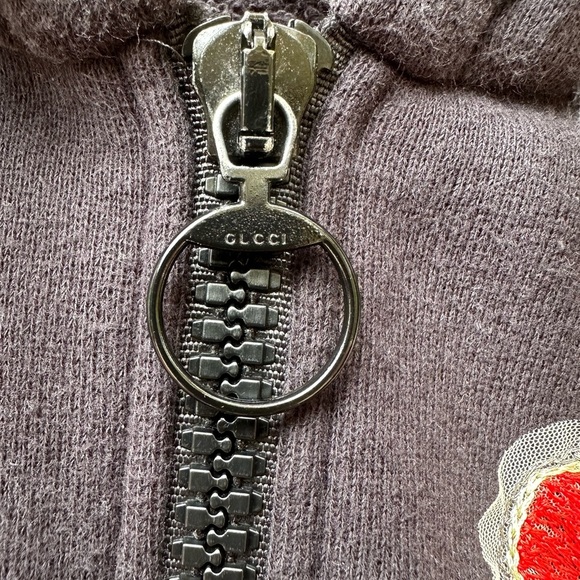 Gucci Black & Multicolor Floral Embroidered Cotton Zip-Up Hoodie - Picture 3 of 14